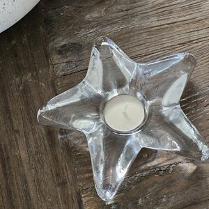 Vintage Glass Star Starfish Candle Holder